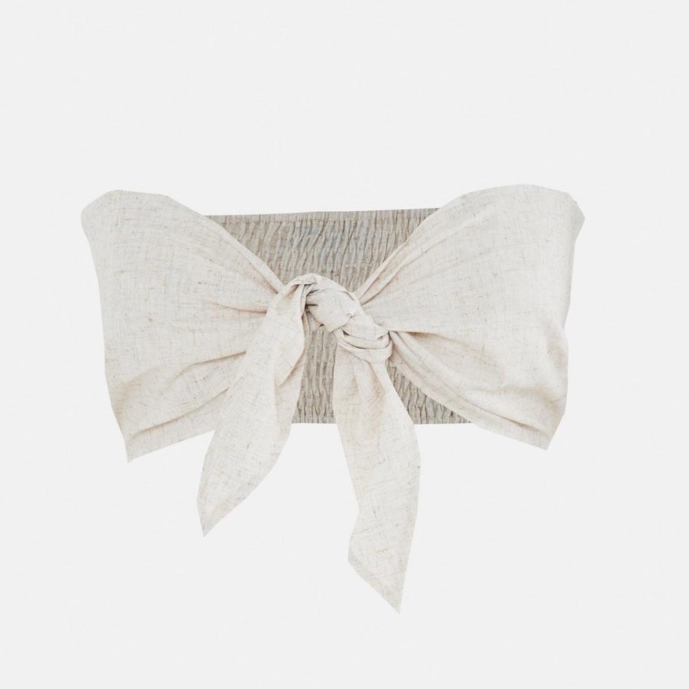 Missguided Linen bow tie bandeau
